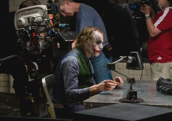 Tournage d'une scène de Batman Begins avec le Joker
